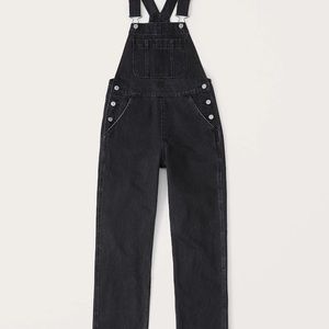 Abercrombie black denim overalls